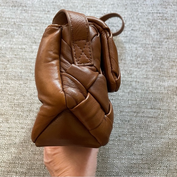 DUNE LONDON Woven Brown Leather Crossbody Bag - Picture 8 of 14